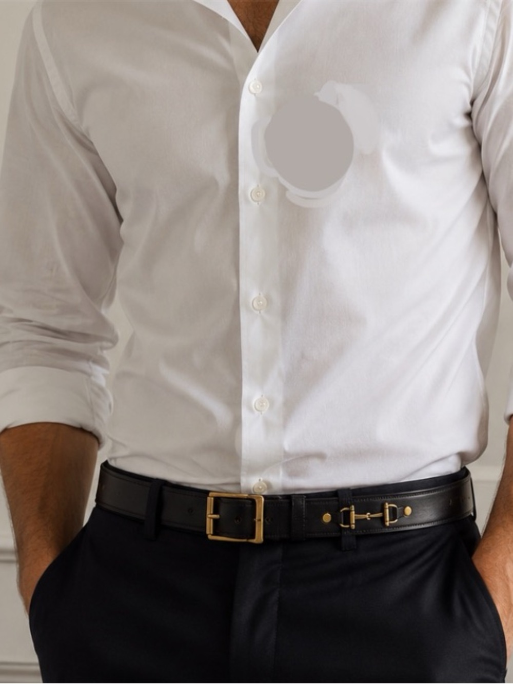 Tory Black Leather Belt with Gold Buckle